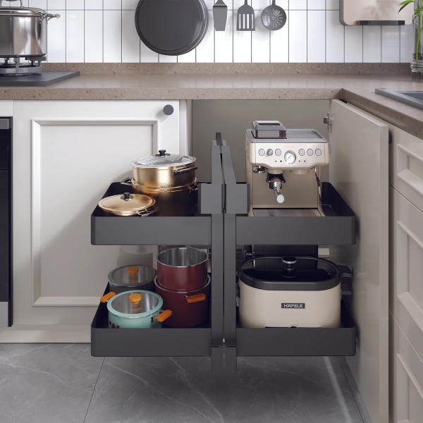 Rổ góc Hafele Utensio Plus H2 (545.14.339) - Màu than chì - 4 Khay