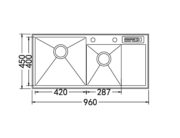 Chậu rửa bát 2 hố Nobinox Liken NL746