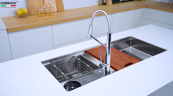 Chậu rửa bát 2 hố Nobinox Razia NJ577