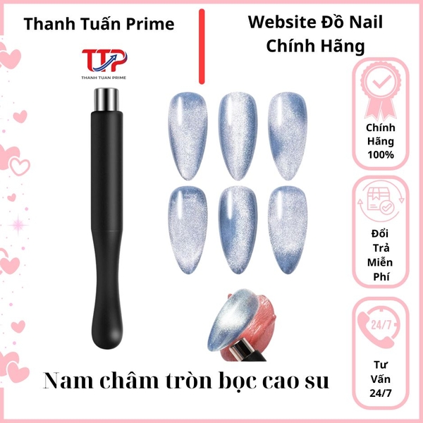Nam Châm Tròn Mắt Mèo Bọc Cao Su – Tạo Hiệu Ứng Cat Eye Sắc Nét