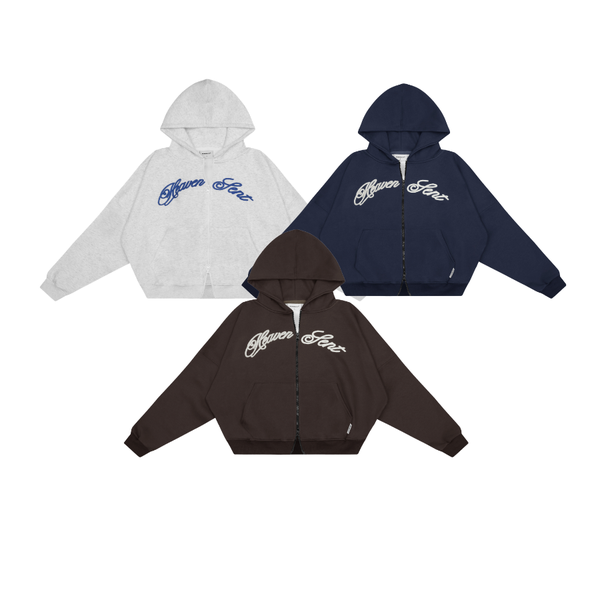 [NEW ARRIVAL] Áo Hoodie Zip Nỉ Ép Hàn Thêu Móc Xích HEAVEN SENT Form Boxy Cánh Dơi Unisex - HS_HD006