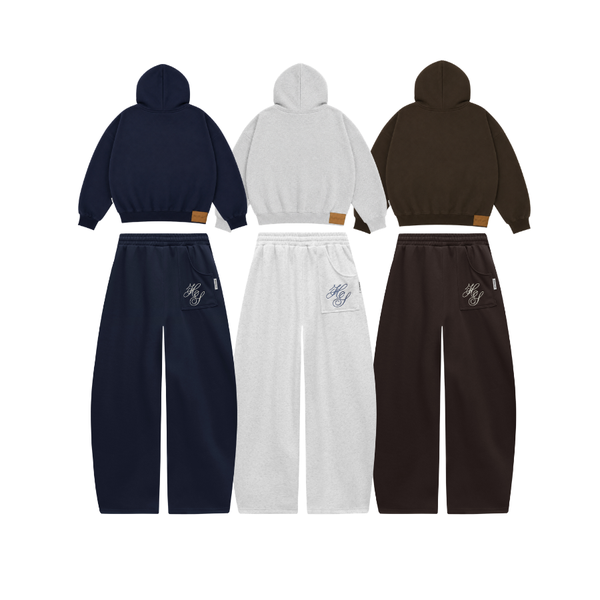 [NEW ARRIVAL] SET Hoodie Zip Ép Hàn 350Gsm PREMIUM Thêu Mắc Xích Heaven Sent - HS_CB002