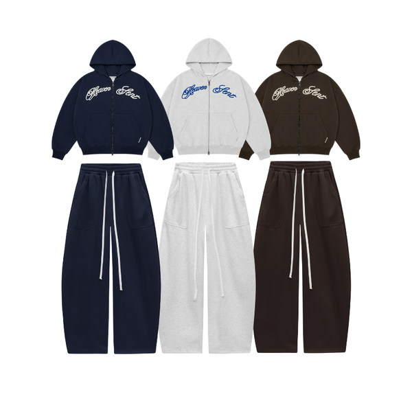 [NEW ARRIVAL] SET Hoodie Zip Ép Hàn 350Gsm PREMIUM Thêu Mắc Xích Heaven Sent - HS_CB002
