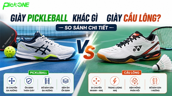 Giày Pickleball khác gì giày cầu lông? So sánh chi tiết