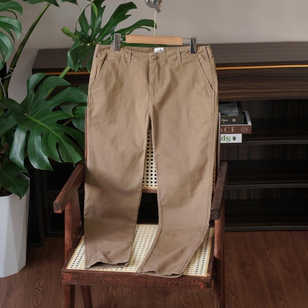 Quần Kaki Nam Chất Chất Liệu Vải Kaki, Lưng Cúc Co Giãn Dáng SlimFit, Cotton Menswear Jean Có Túi - LUCIINON