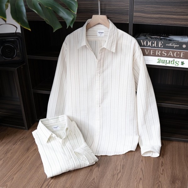 Áo Sơ Mi Nam Tay Dài OHA Chất Cotton Xốp Phối Sọc, Form Regular Thanh Lịch, Sang Trọng - LUCIINON