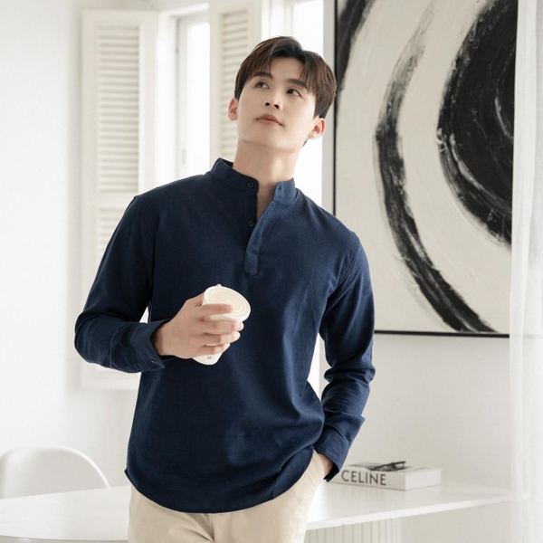 Áo Sơ Mi Nam Tay Dài Chất Liệu Vải Linen Cao Cấp, Cổ Bẻ Nam Tính, Form Dáng Thanh Lịch - LUCIINON