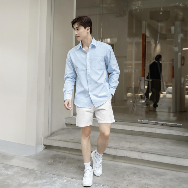 Áo Sơ Mi Nam Tay Dài SMALLINE Vải Oxford Cao Cấp Phối Sọc, Thoáng Mát, Giữ Form Chuẩn - LUCIINON