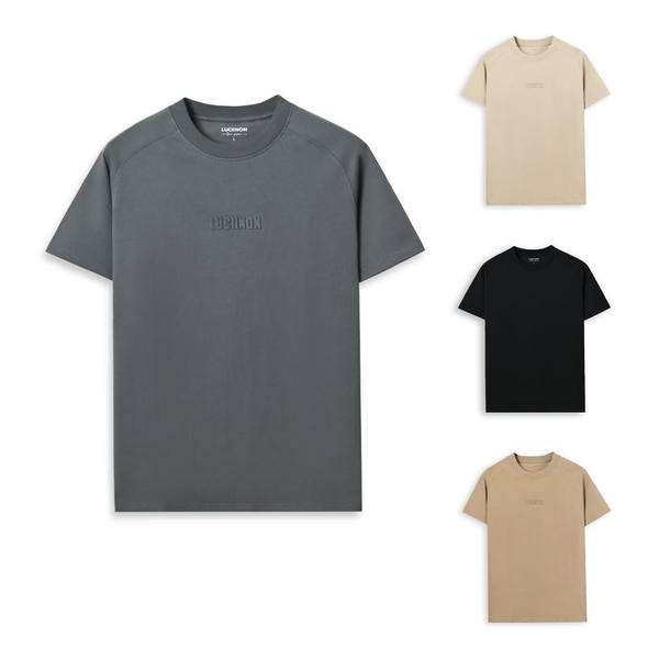 Áo Thun Nam Cổ Tròn Chất Liệu VảI Cotton Họa Tiết Raglan, Thấm Hút, Mềm Mại, Chống Nhăn - LUCIINON