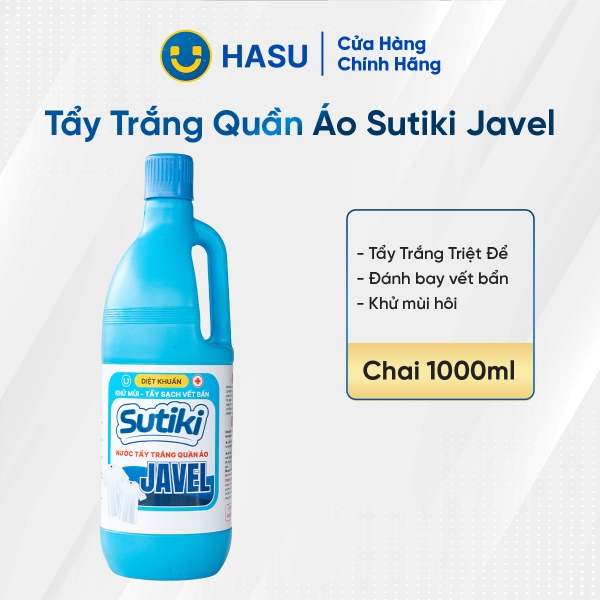 Nước Tẩy Trắng Quần Áo Javel Sutiki 1000ml/12
