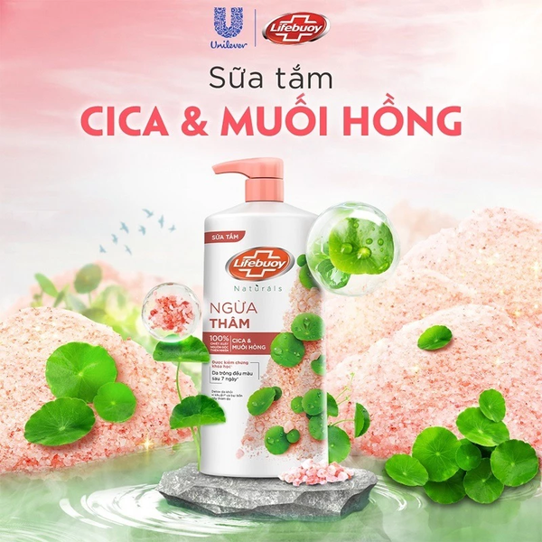 Sữa Tắm Lifebuoy CICA MUỐI HỒNG 800gr
