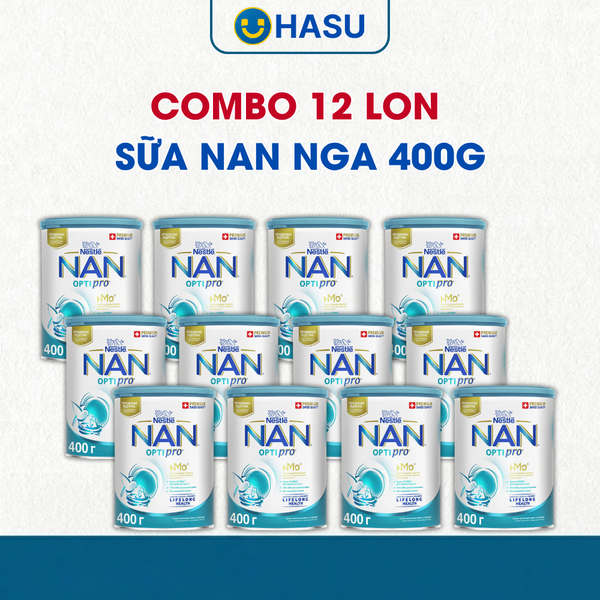 Combo 12 lon sữa bột Nan nga số 2 - 400g
