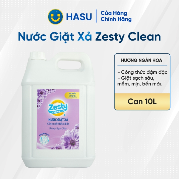 Nước giặt zesty clean hương ngàn hoa 10L