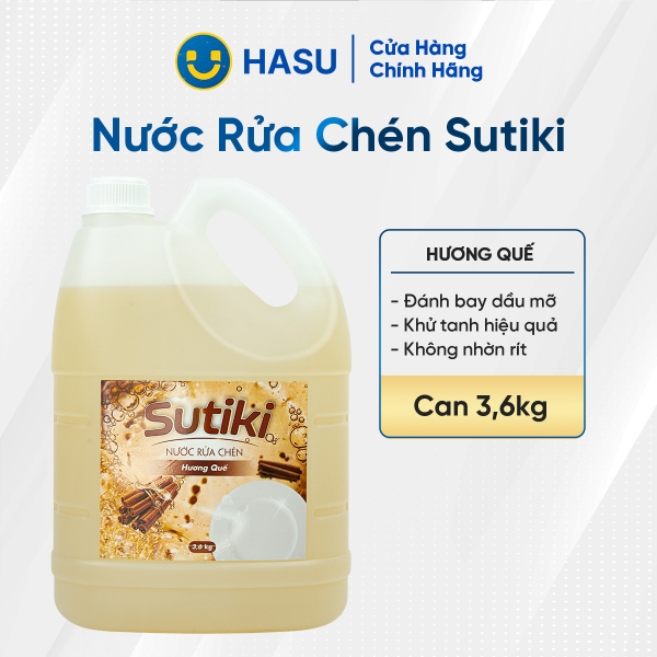 Nước rửa chén Sutiki hương quế 3.6KG/3