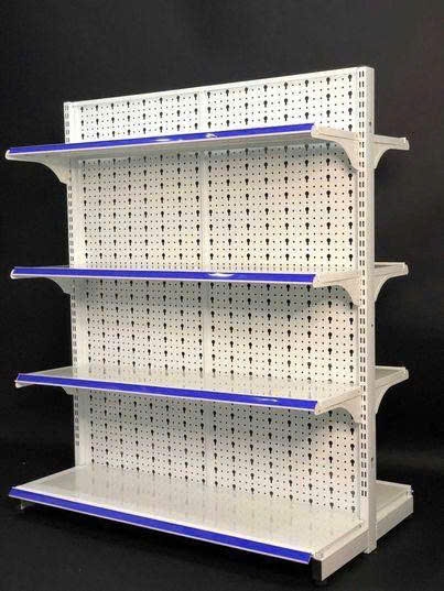 Kệ siêu thị đôi tôn đục lỗ 4 tầng C150 x D120