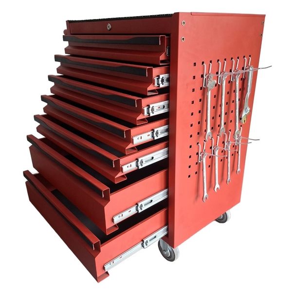Hệ thống thanh ray trượt bi dập kép chịu tải nặng mượt mà của tủ đồ nghề Toolmax TM-07