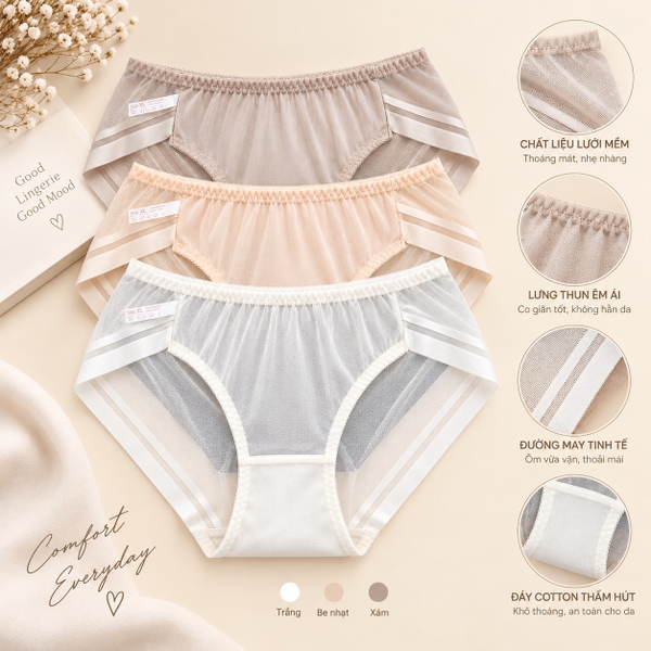 ( Giao Màu Ngẫu Nhiên ) Quần lót nữ  N001 365STYLE - NUPY26S001