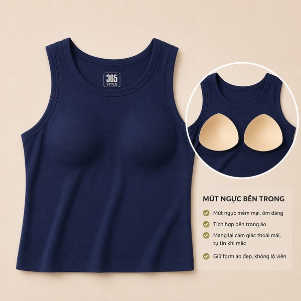 Áo thun nữ cotton có đệm ngực S001 365STYLE - SWTK26S001