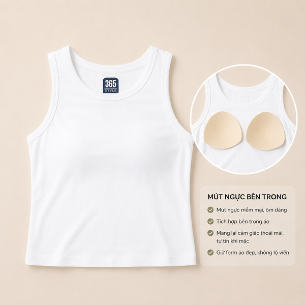 Áo thun nữ cotton có đệm ngực S001 365STYLE - SWTK26S001