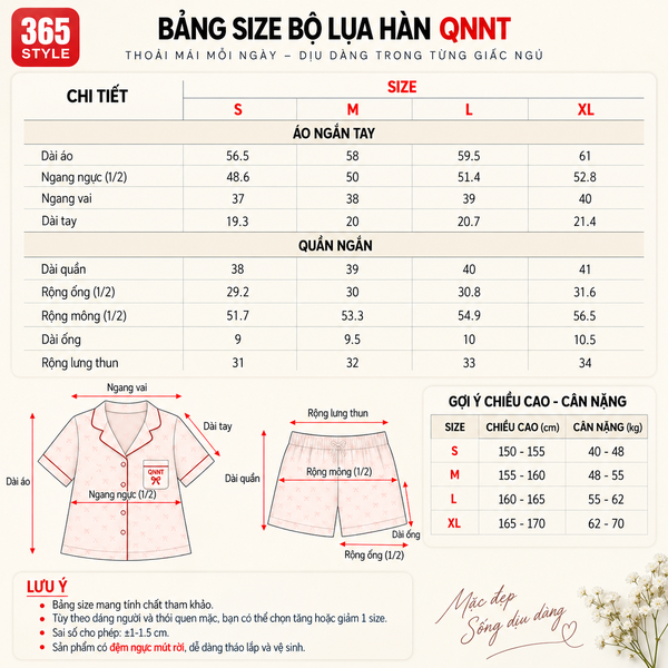 Bộ nữ lụa Hàn QNNT S008 365STYLE - SWSE26S008