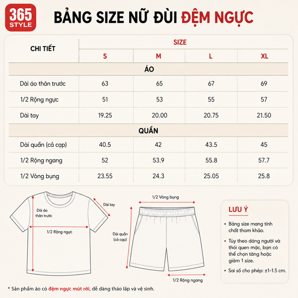 Bộ thun nữ có đệm ngực S004 365STYLE - SWSE26S004