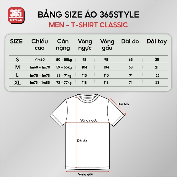 Áo thun nam cotton S002 365Style SMTS26S002
