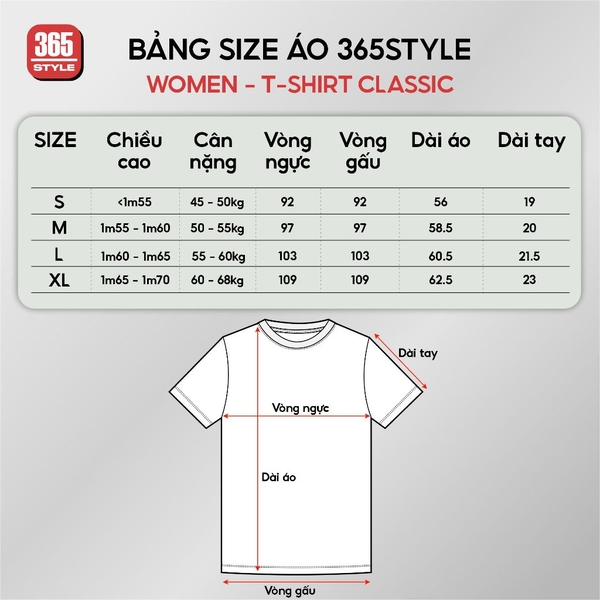 Áo thun nữ cotton S002BK 365Style SWTS26S002BK