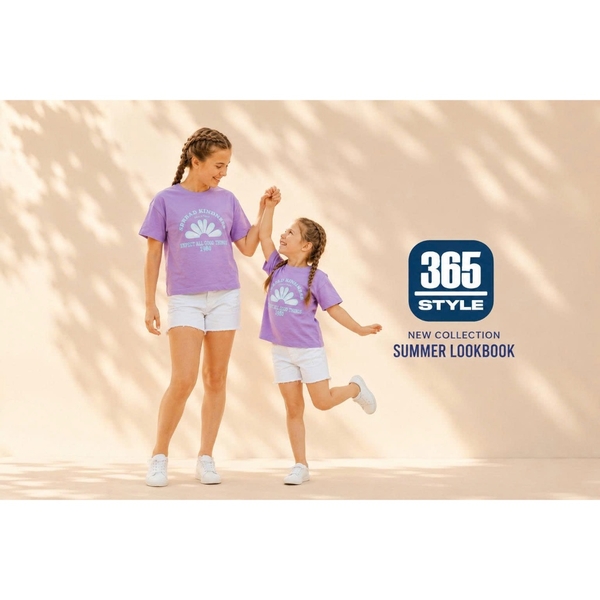 Áo thun bé gái cotton S003PK 365Style SKTS26S003PK