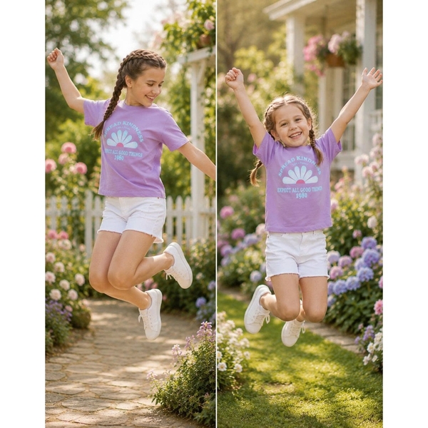 Áo thun bé gái cotton S003PK 365Style SKTS26S003PK