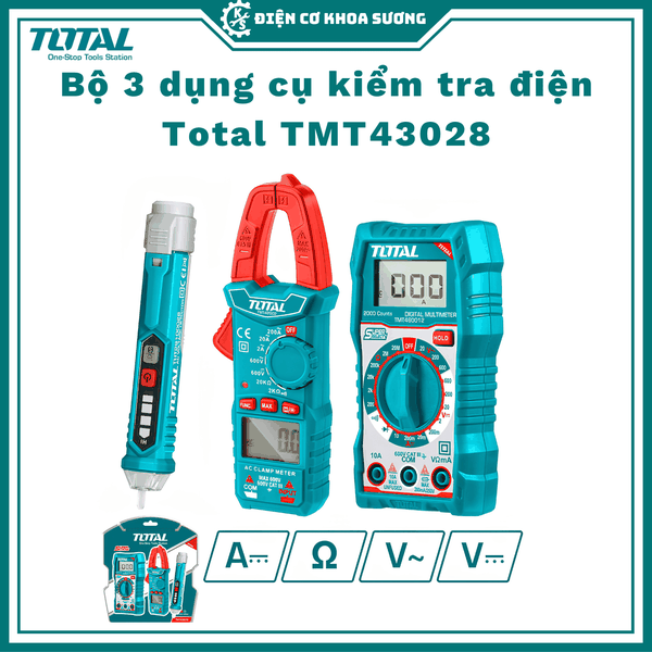 Bộ 3 dụng cụ kiểm tra điện TOTAL TMT43028