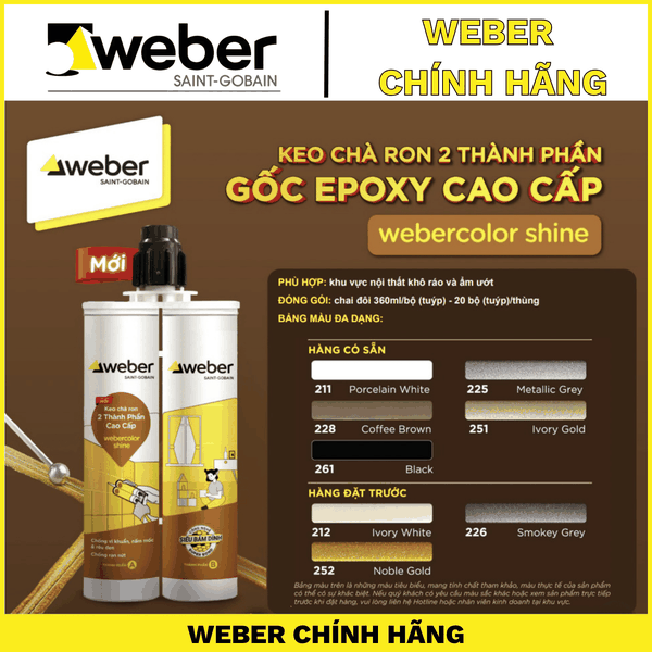 Keo chà ron 2 thành phần cao cấp Weber, thương hiệu Pháp - hàng chính hãng
