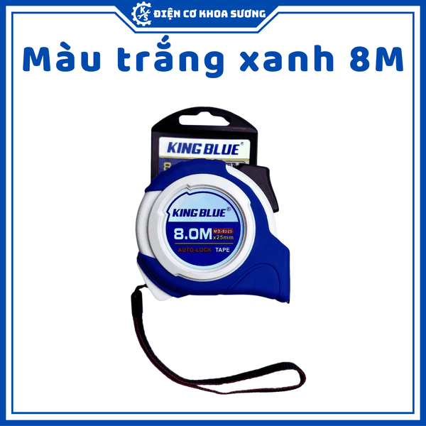 Thước cuộn tự hãm, khóa tự động KingBlue, chiều dài 5m x 25mm, 8m x 25mm MD - Hàng chính hãng