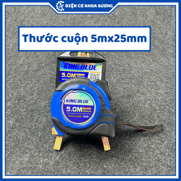 Thước cuộn tự hãm, khóa tự động KingBlue, chiều dài 5m x 25mm, 8m x 25mm MD - Hàng chính hãng