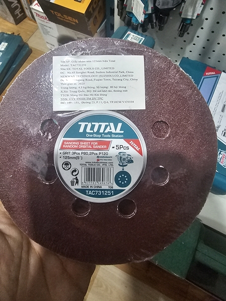 Bộ 5 giấy nhám tròn Total TAC731251