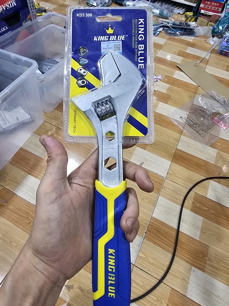 Mỏ lết đa năng cán bọc cao su Kingblue, có thể tháo đầu đảo ngược KD3 - Hàng chính hãng