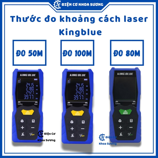 Thước đo khoảng cách laser Kingblue, đo 50m, 80m, 100m, thước đo khoảng cách lazer - Hàng chính hãng