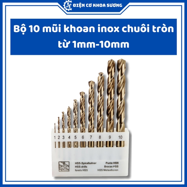 Mũi khoan Inox, khoan sắt chuôi tròn Kingblue, 5% Cobalt M35, KBY2 - hàng chính hãng
