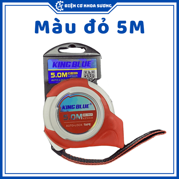 Thước cuộn tự hãm, khóa tự động KingBlue, chiều dài 5m x 25mm, 8m x 25mm MD - Hàng chính hãng
