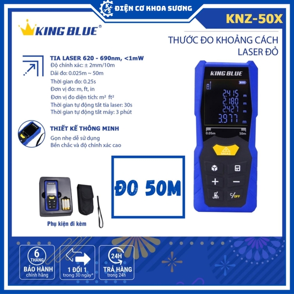 Thước đo khoảng cách laser Kingblue, đo 50m, 80m, 100m, thước đo khoảng cách lazer - Hàng chính hãng