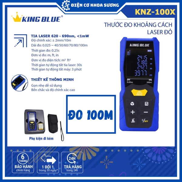 Thước đo khoảng cách laser Kingblue, đo 50m, 80m, 100m, thước đo khoảng cách lazer - Hàng chính hãng
