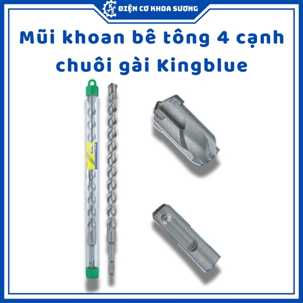 Mũi khoan bê tông 4 cạnh chuôi gài Kingblue KBL4 - Hàng chính hãng