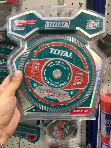 Đĩa cắt kim loại siêu mỏng 180mm (kèm tán) Total TAC2151801
