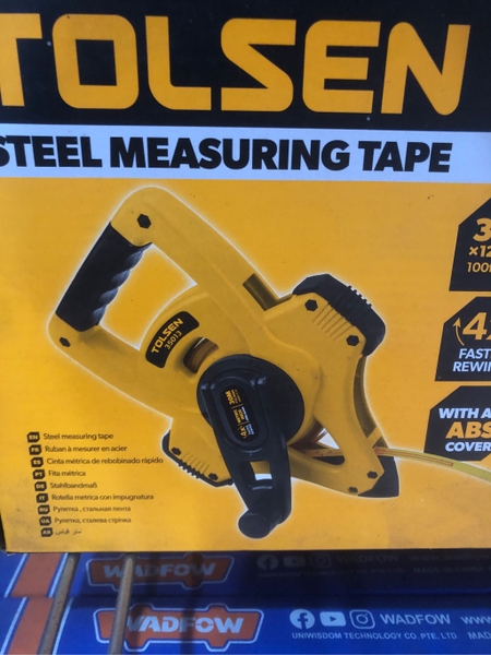 Thước cuộn dây lưỡi thép dài 30m, dài 50m Tolsen 35013, 35014 - Hàng chính hãng