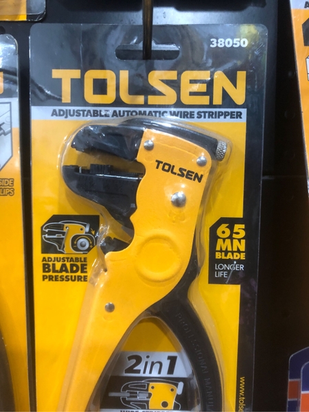 Kìm tách vỏ đầu dây điện, tuốt dây điện 2 trong 1 Tolsen 38050 - Hàng chính hãng
