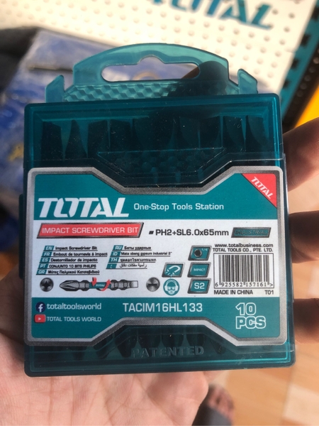 Mũi bắt vít hai đầu PH2+SL6.0*1. 0x65mm (có nam châm hít) Total TACIM16HL133
