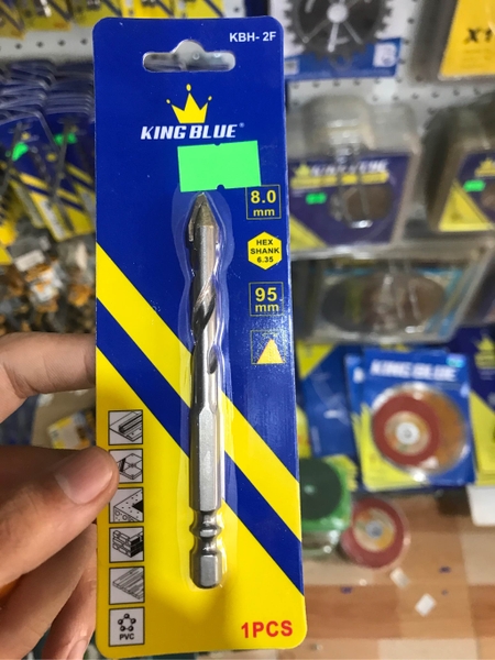 Mũi khoan đa năng lục giác, lệch tâm Kingblue KBH2F kích thước 4 - 12mm, dài 95mm, khoan tường, gạch men, đá, kính.