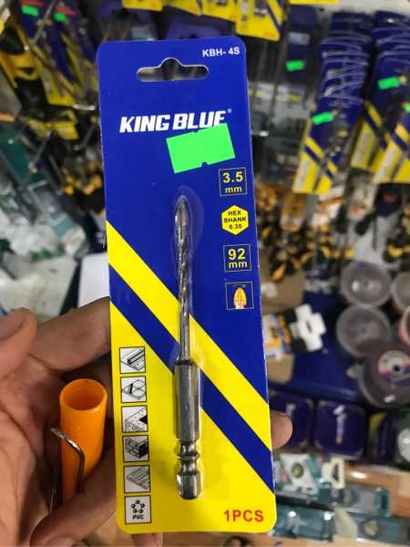 Mũi khoan đa năng 4 cạnh đuôi lục giác 6mm - 8mm - 10mm - 12mm KingBlue KBH4S - Hàng chính hãng