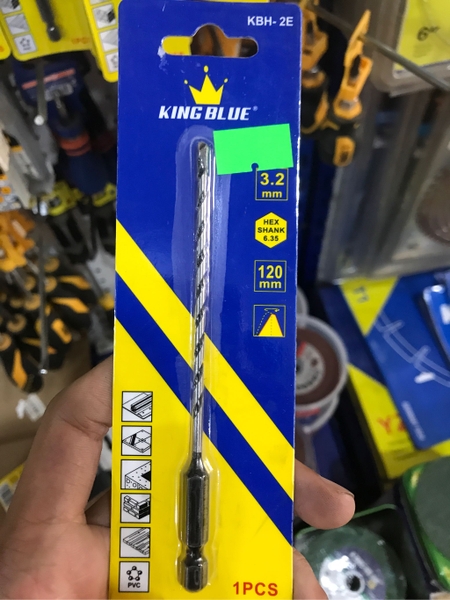 Mũi khoan đa năng 2 cạnh chuôi lục giác Kingblue, Khoan Gỗ Đá Nhựa Tường Bê Tông KBH2E - Chính hãng