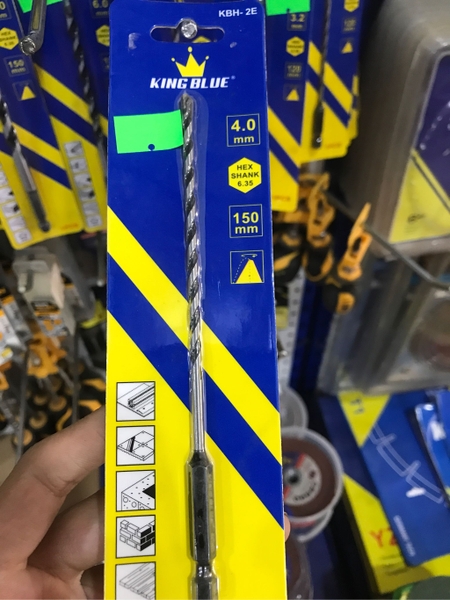 Mũi khoan đa năng 2 cạnh chuôi lục giác Kingblue, Khoan Gỗ Đá Nhựa Tường Bê Tông KBH2E - Chính hãng