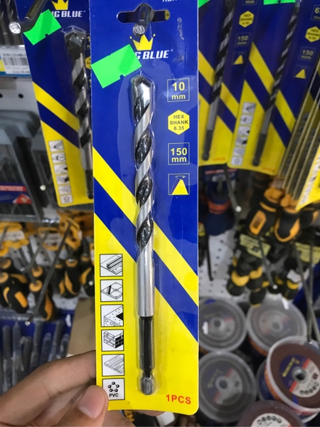 Mũi khoan đa năng 2 cạnh chuôi lục giác Kingblue, Khoan Gỗ Đá Nhựa Tường Bê Tông KBH2E - Chính hãng